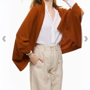 Ovcio Orange cashmere Women's poncho /scarf /wrap